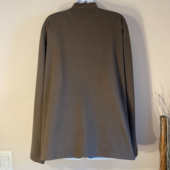 Age Of Wisdom Oversized Olive Green Brown Quarter Zip Long Sleeve Top Women XL - Picture 3 of 7